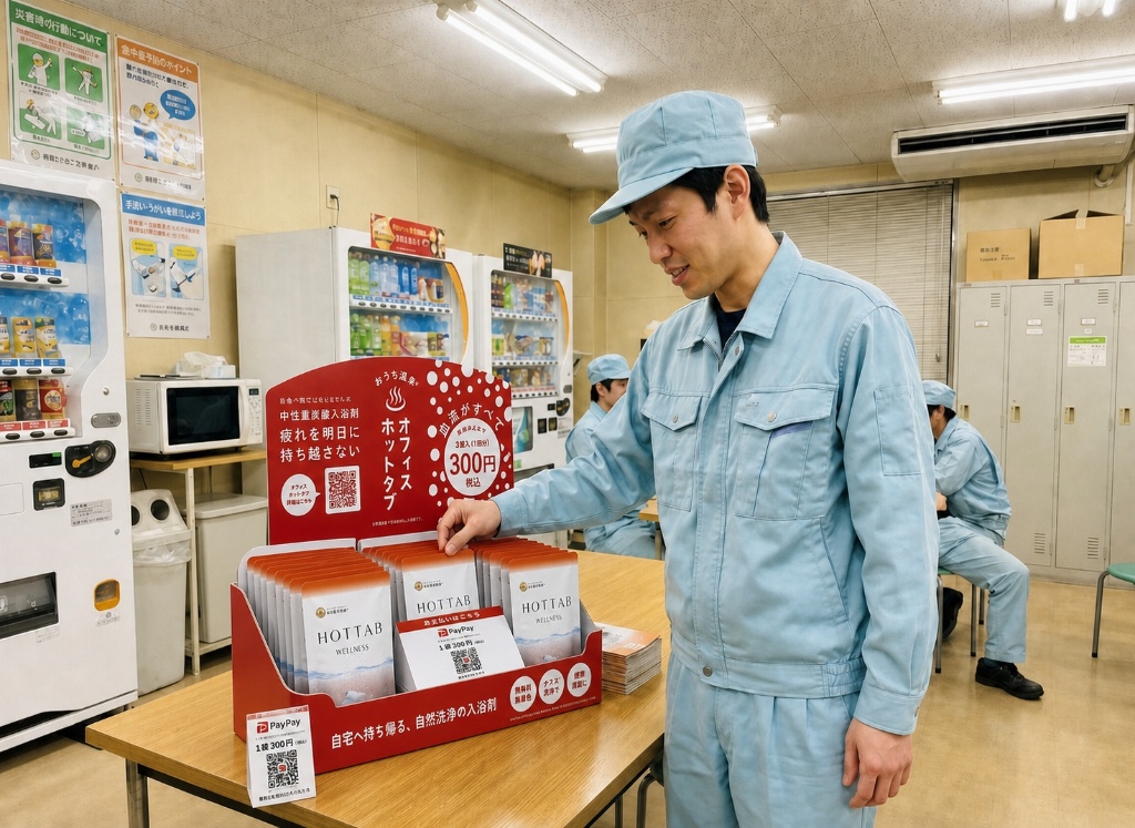 社員への気遣いとして設置されたオフィスホットタブ什器